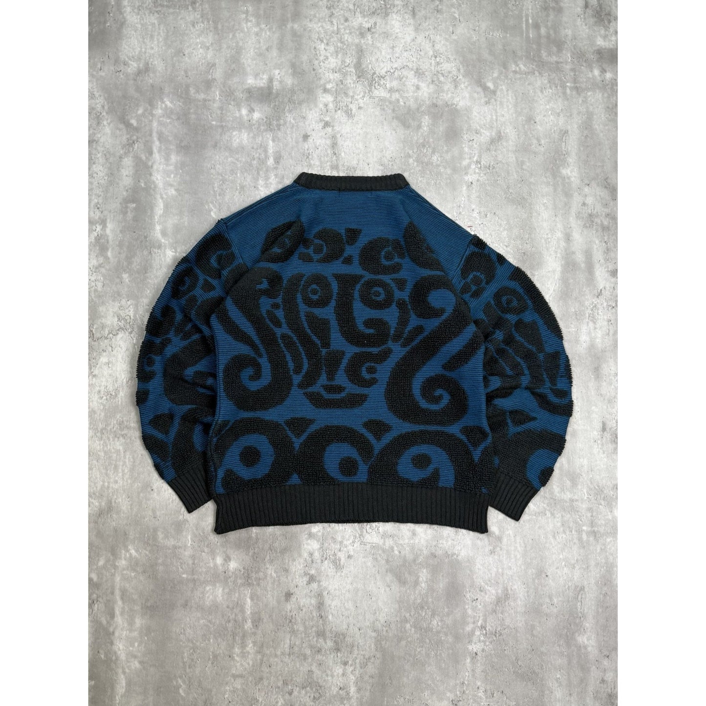 Vintage 90s Saturdays Abstract 3D Print Knit Sweater Size Large