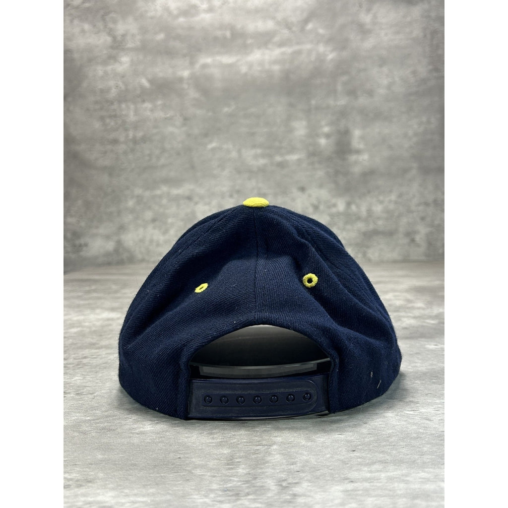 Vintage 90s United States Navy Embroidered Spellout Snapback Hat OSFA