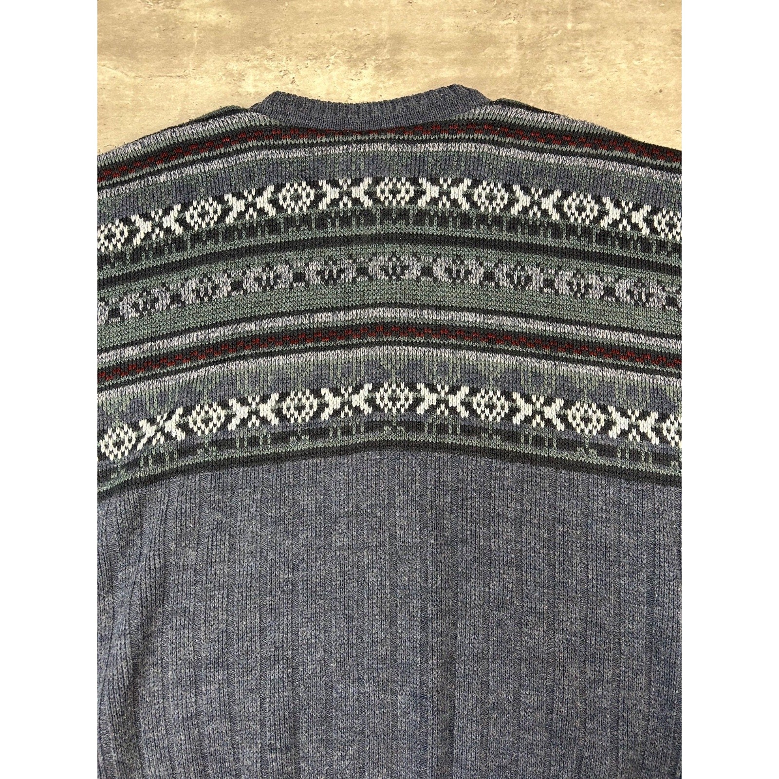 Vintage Cherokee Abstract Striped Pullover Knit Sweater Size XL