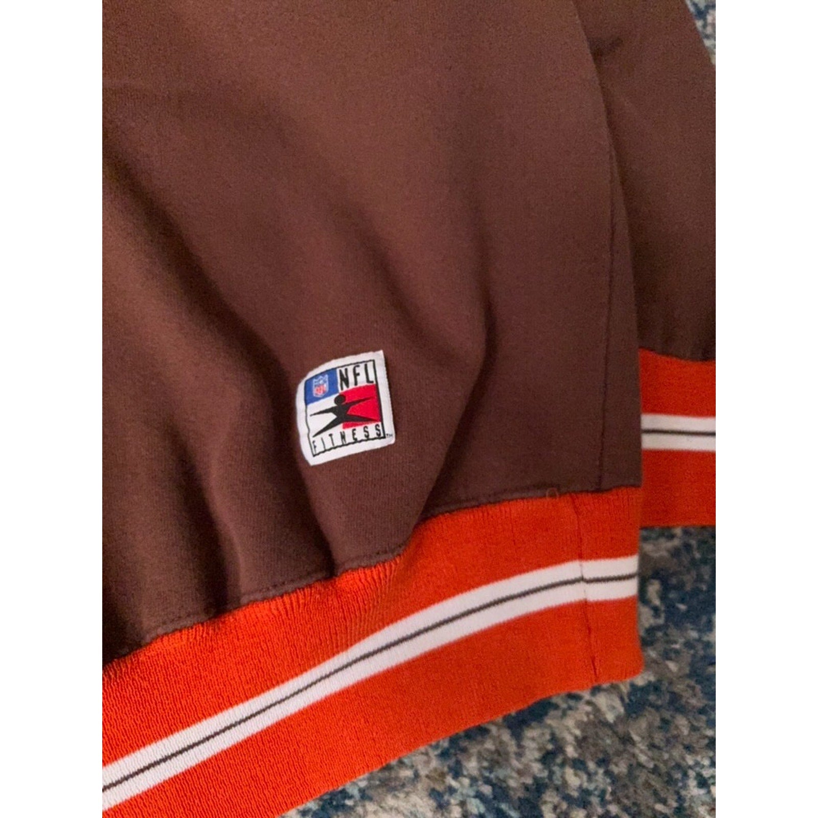 Vintage 90s Cleveland Browns NFL Fitness Embroidered Helmet Sweatshirt Sz XL