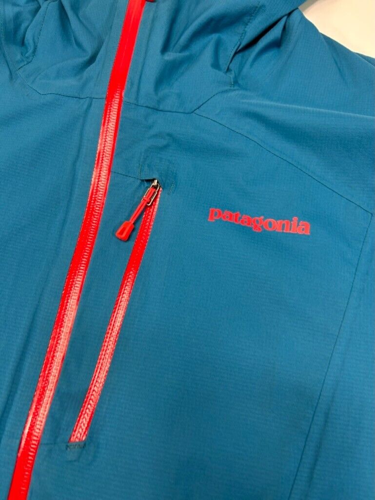 Patagonia H2NO Nylon Full Zip Hooded Pit Zip Jacket Size Large Blue