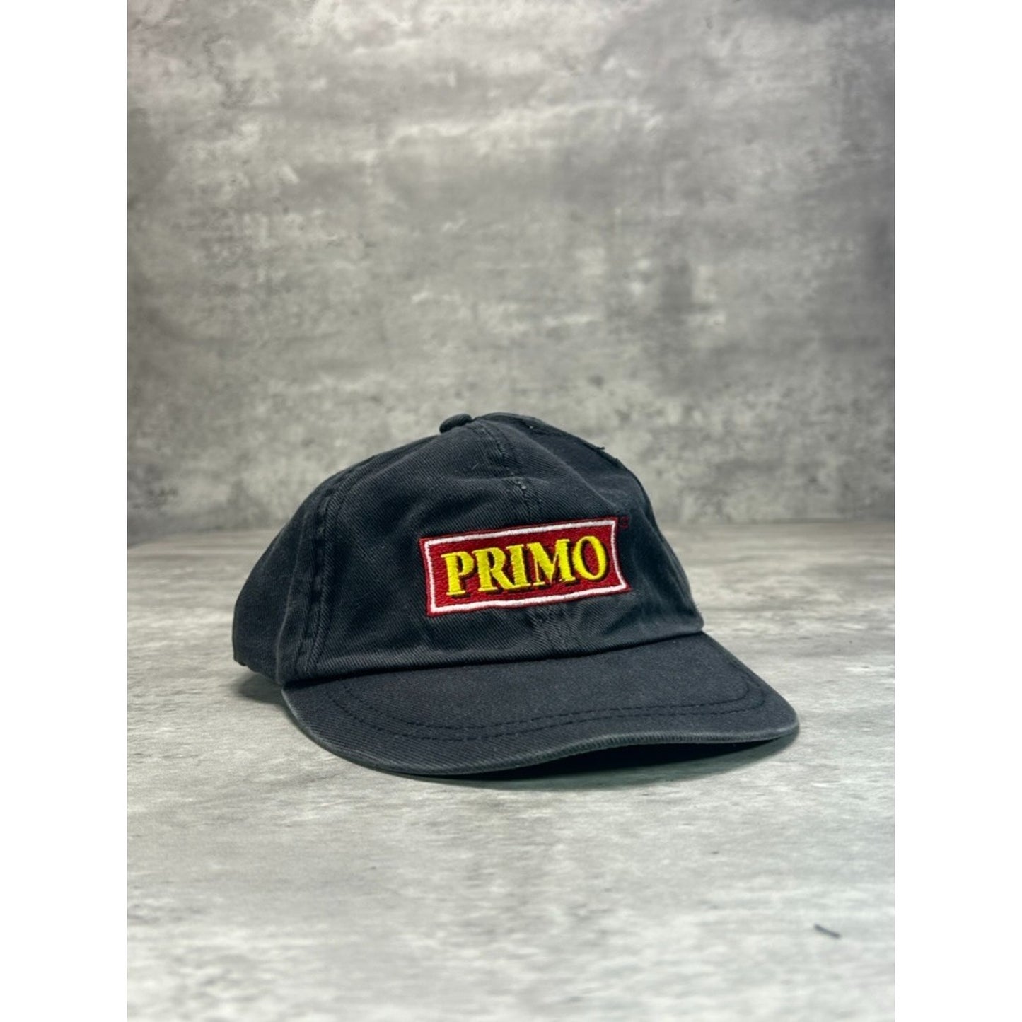 Vintage 90s Primo Tomato Sauce Embroidered Spellout Strapback Hat OSFA Black