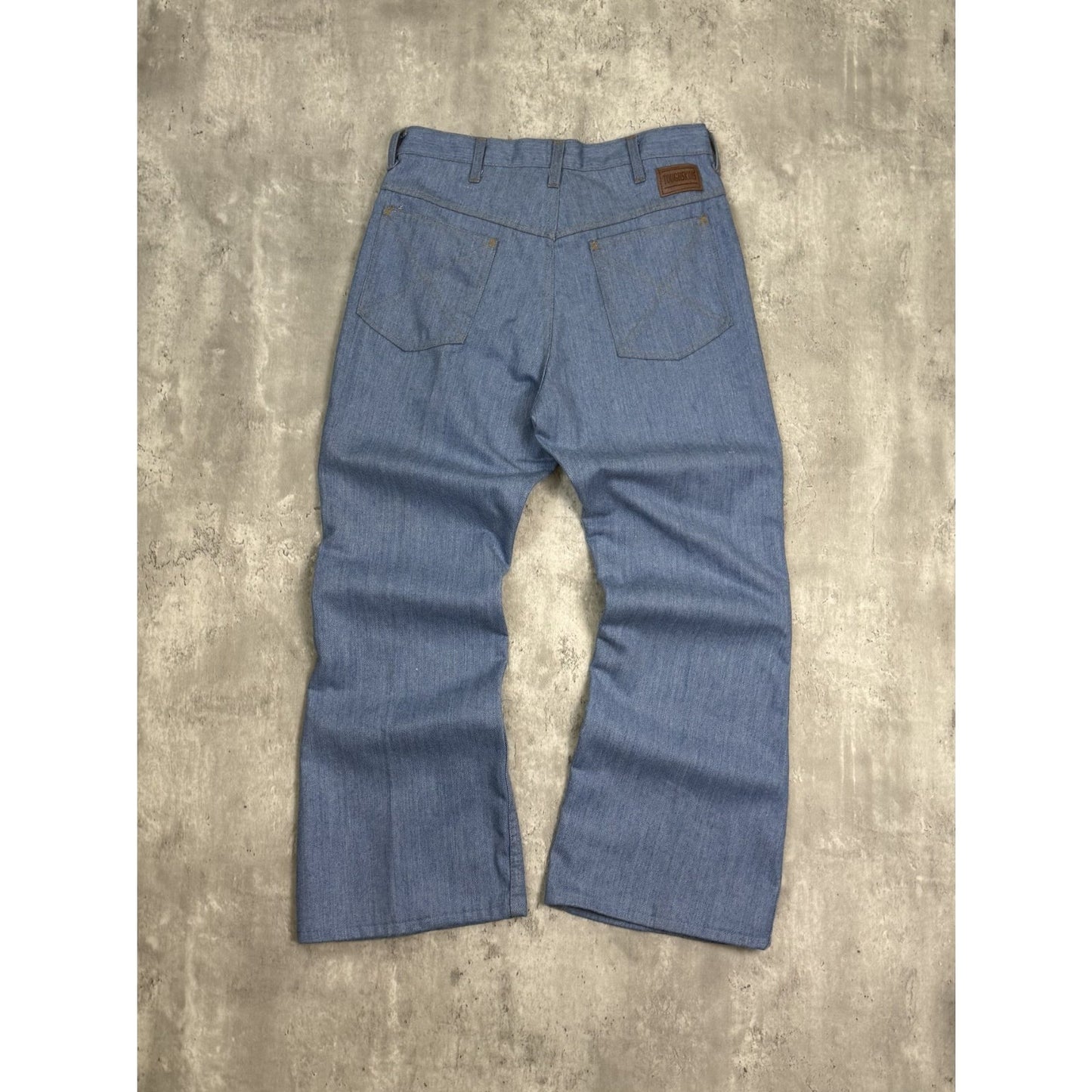 Vintage 70s/80s Toughskins Medium Wash Denim Flared Pants Size 31