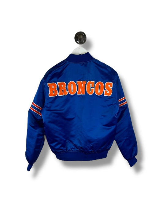 Vintage 80s Denver Broncos NFL Satin Starter Varsity Bomber Jacket Size Medium