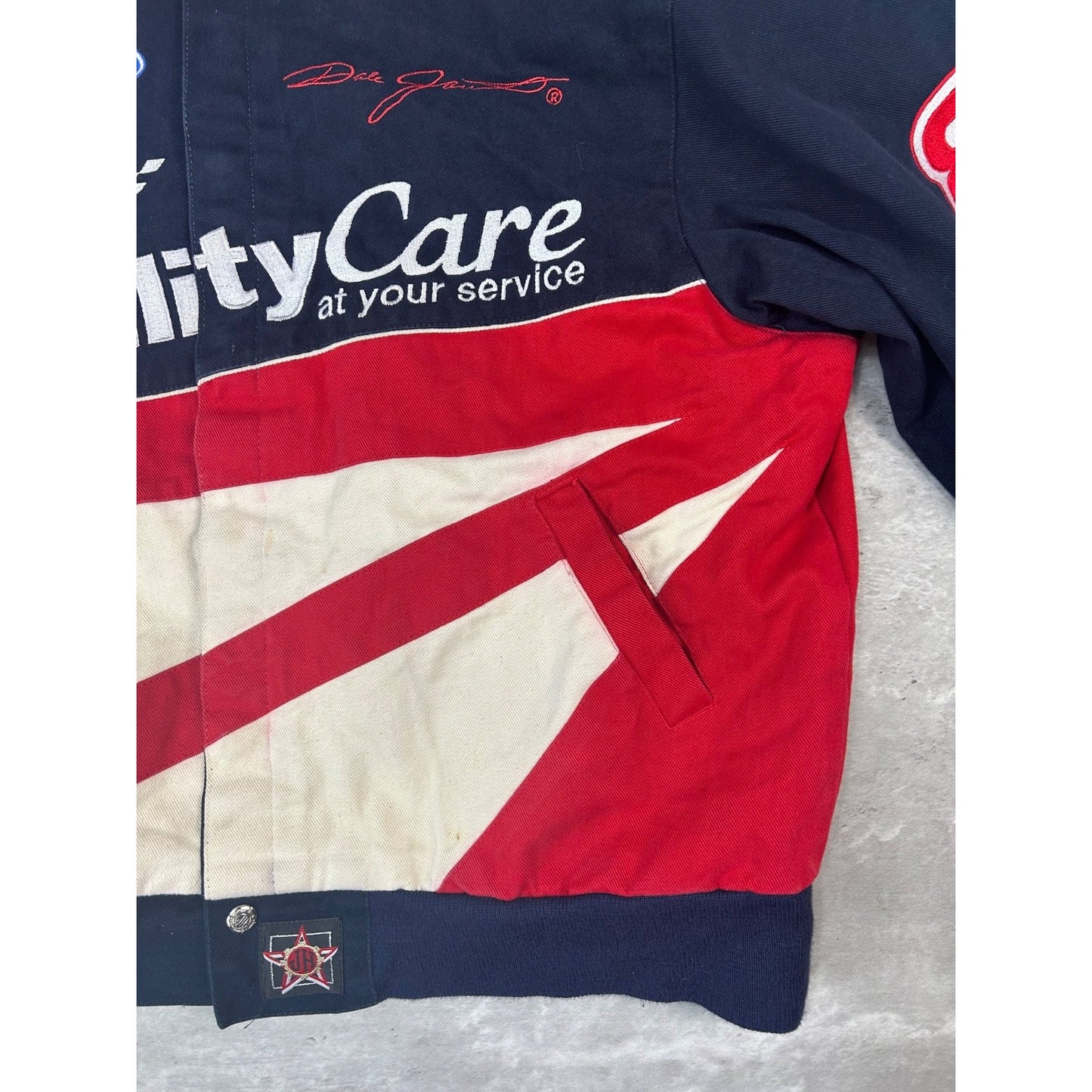 Vintage Dale Jarrett #88 Nascar Embroidered Patches Racing Jacket Size Large