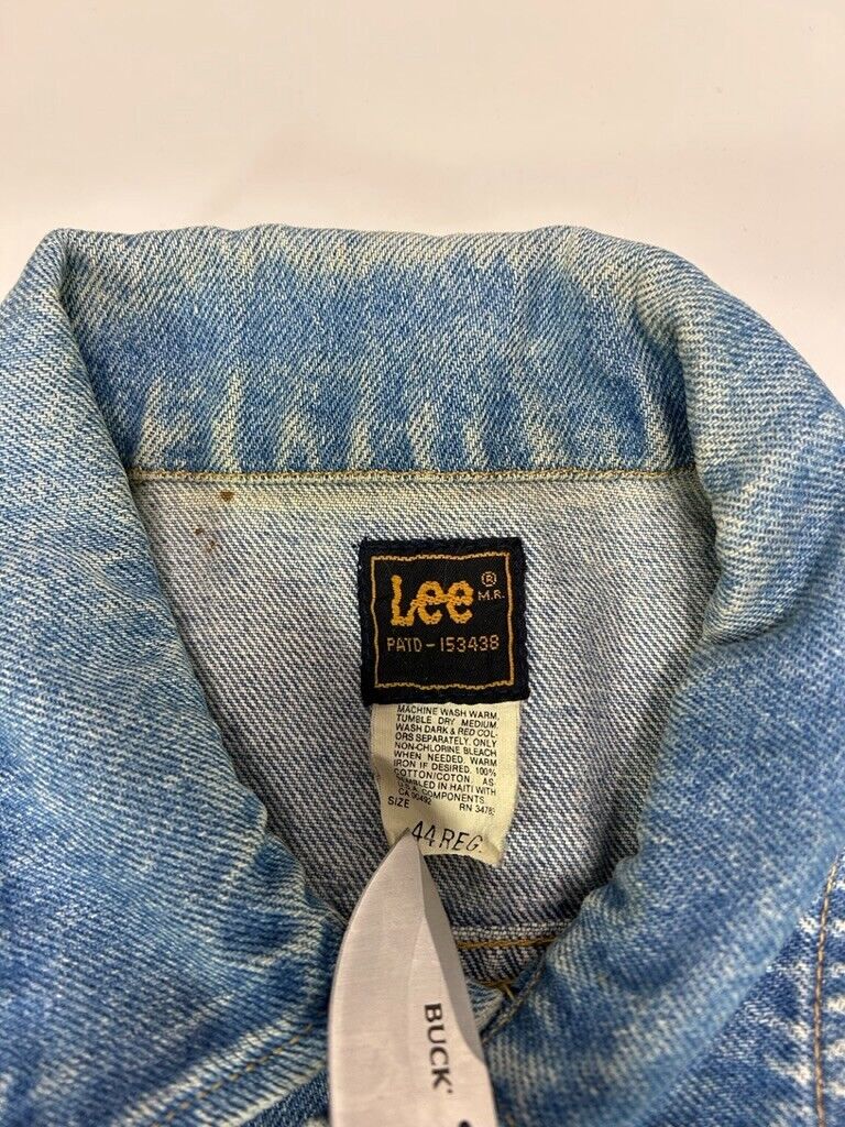 Vintage 90s Lee Medium Wash Denim Trucker Jacket Size 44 Medium