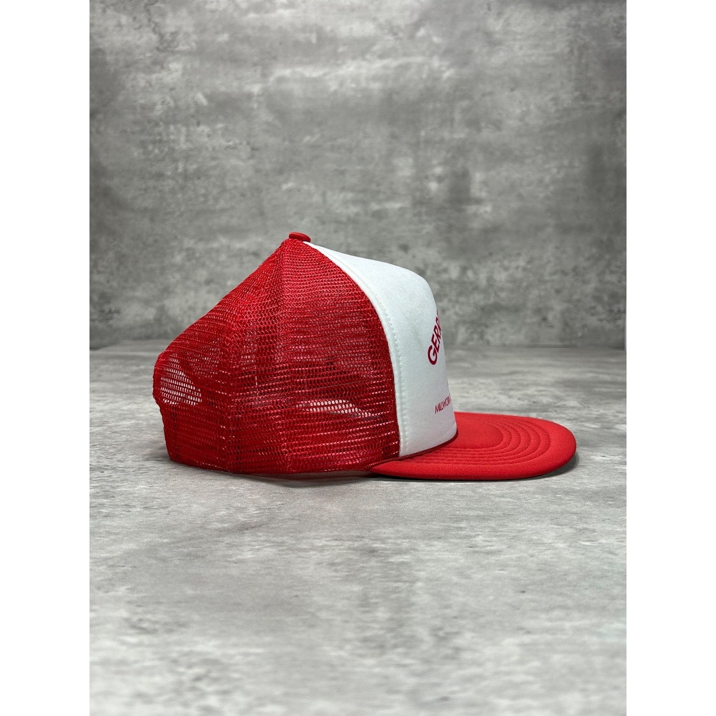 Vintage 80s/90s Gerrity Lumber Bear Graphic Spellout Trucker Snapback Hat OSFA