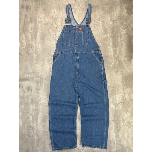 Dickies Medium Wash Denim Workwear Carpenter Overall Pants Size 41 Blue