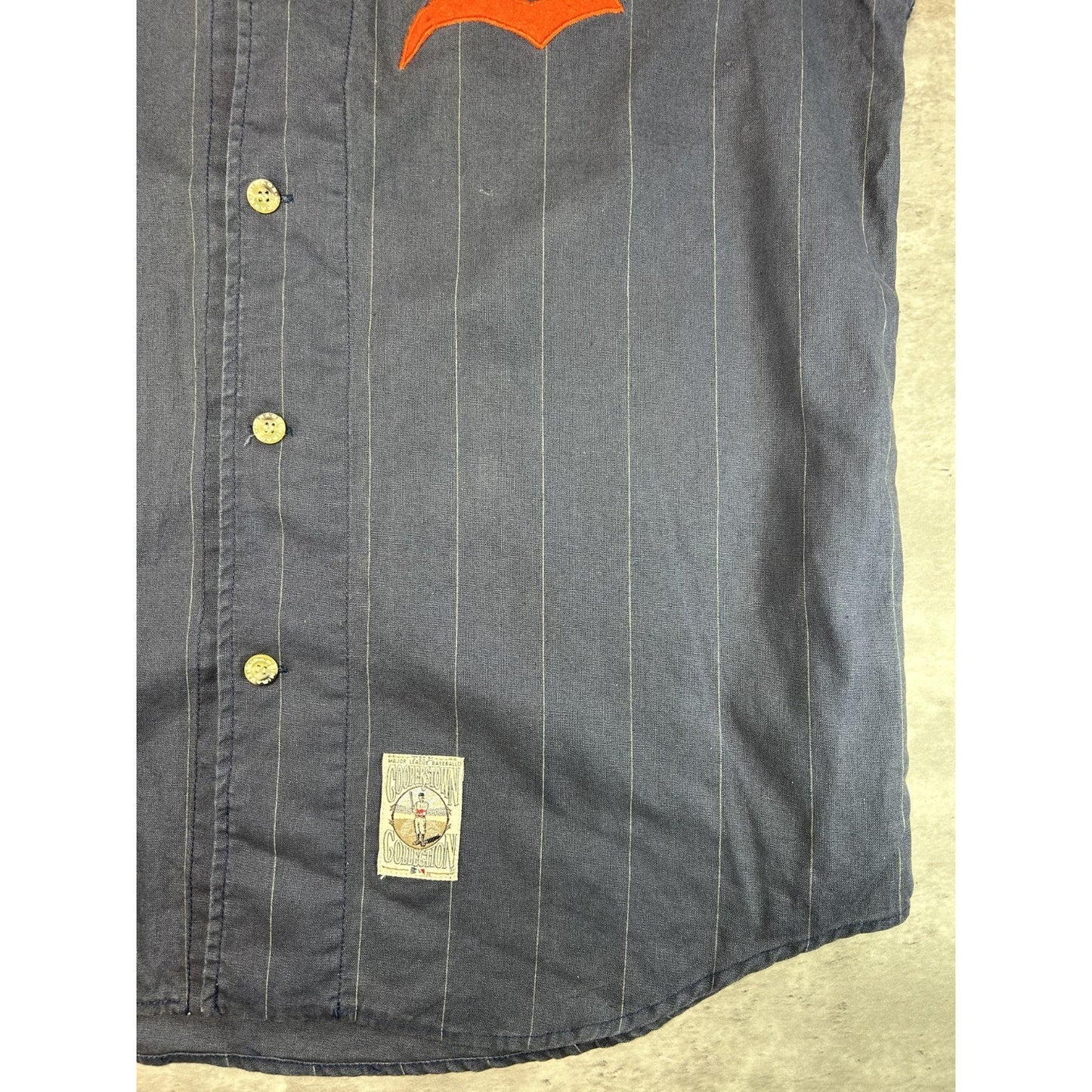 Vintage 90s Detroit Tigers MLB Pinstripe Stitched Baseball Jersey Size Large