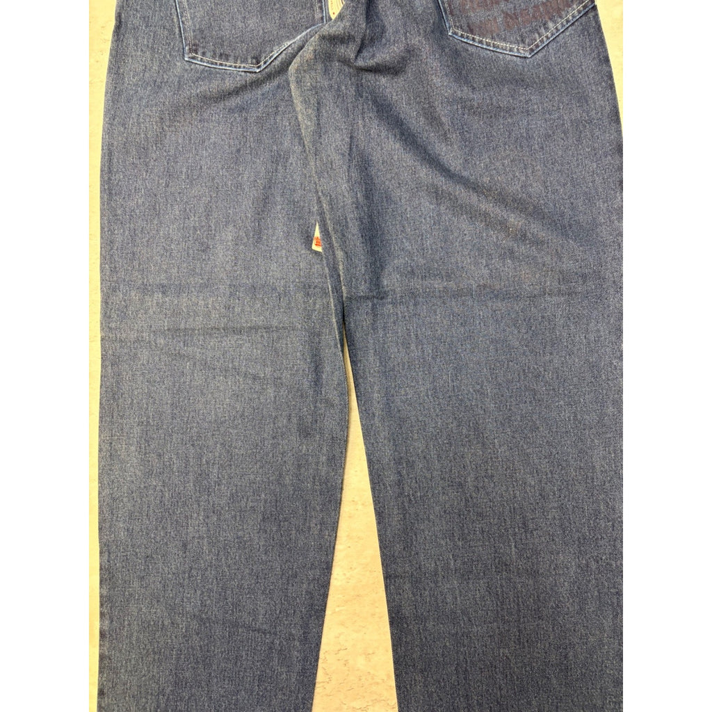 Vintage Y2K Makaveli Tupac Graphic Gothic Script Dark Wash Denim Pants
