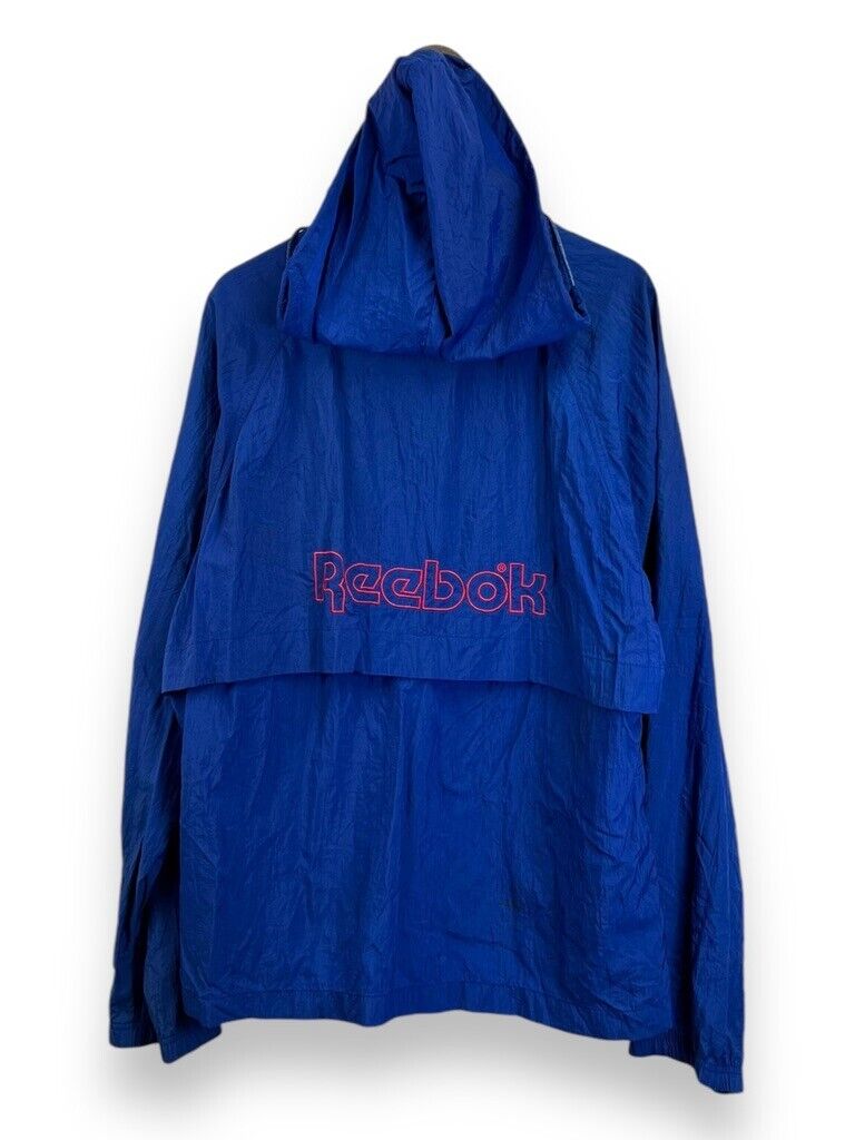 Vintage 90s Reebok Embroidered Logo Full Nylon Windbreaker Jacket Size Large