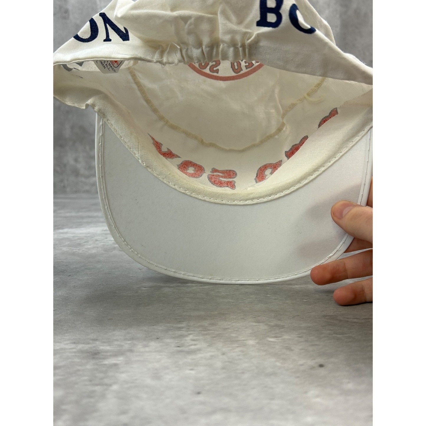 Vintage 90s Boston Red Sox MLB Graphic Army Style Baseball Hat OSFA