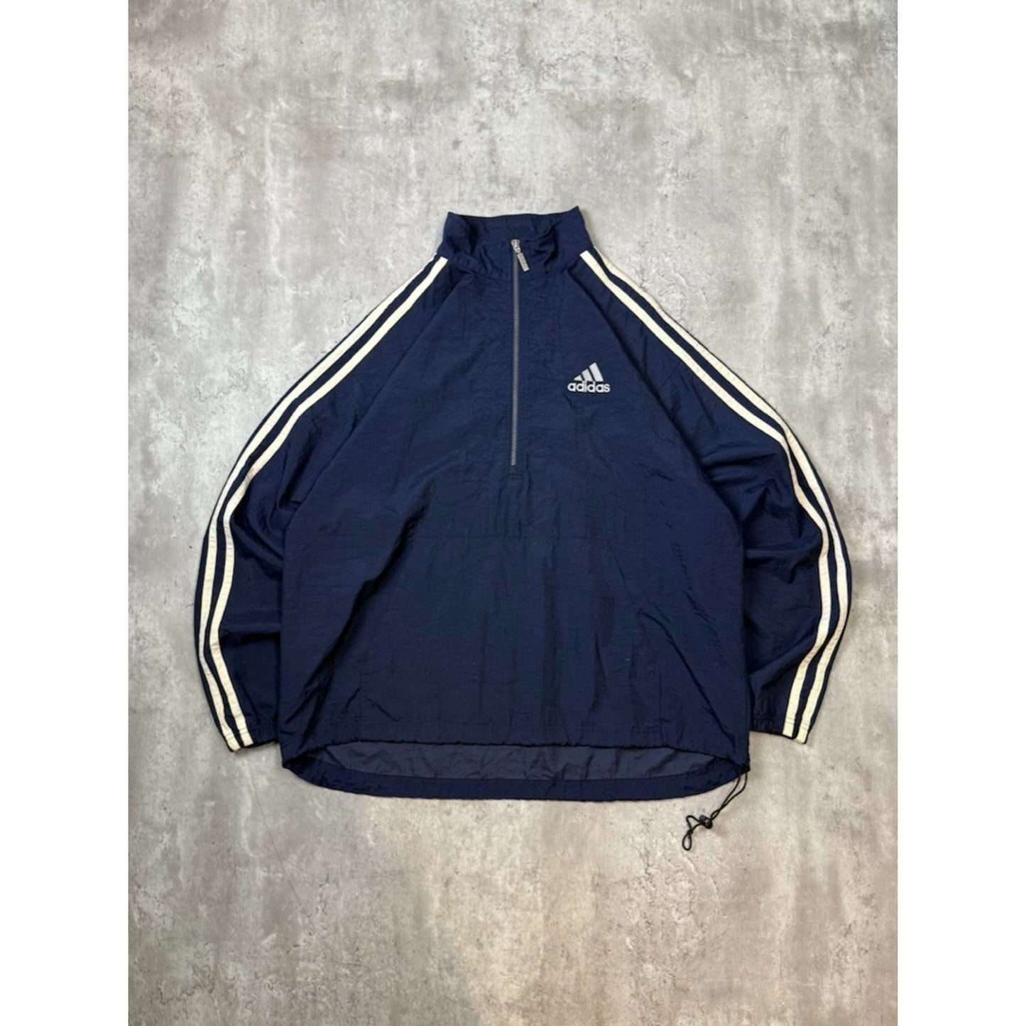 Vintage 90s Adidas Embroidered Logo 1/2 Zip Windbreaker Jacket Size Large