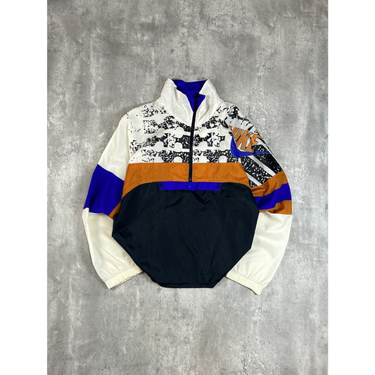 Vintage 80s/90s Nike Graphic Print 1/2 Zip Windbreaker Jacket Size Large