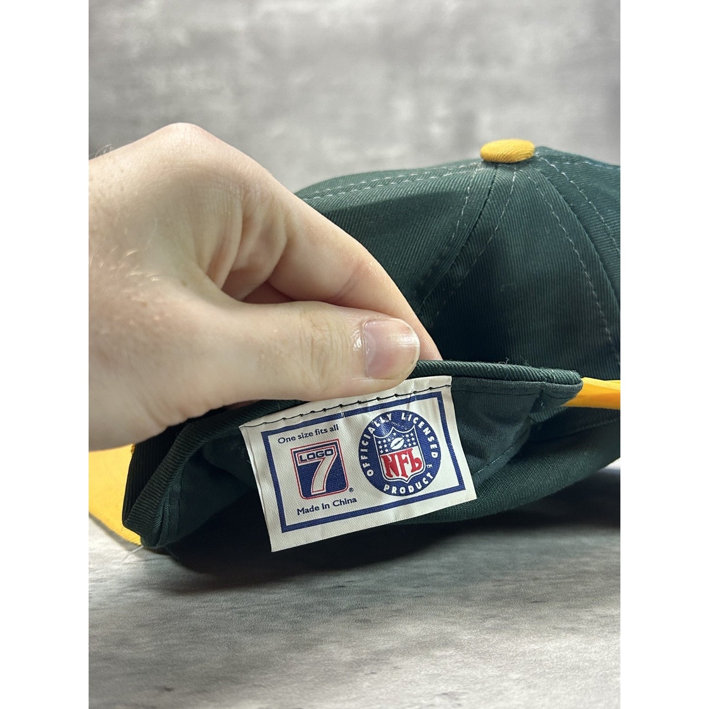 VTG 90s Green Bay Packers NFL Embroidered Spellout Football Snapback Hat OSFA