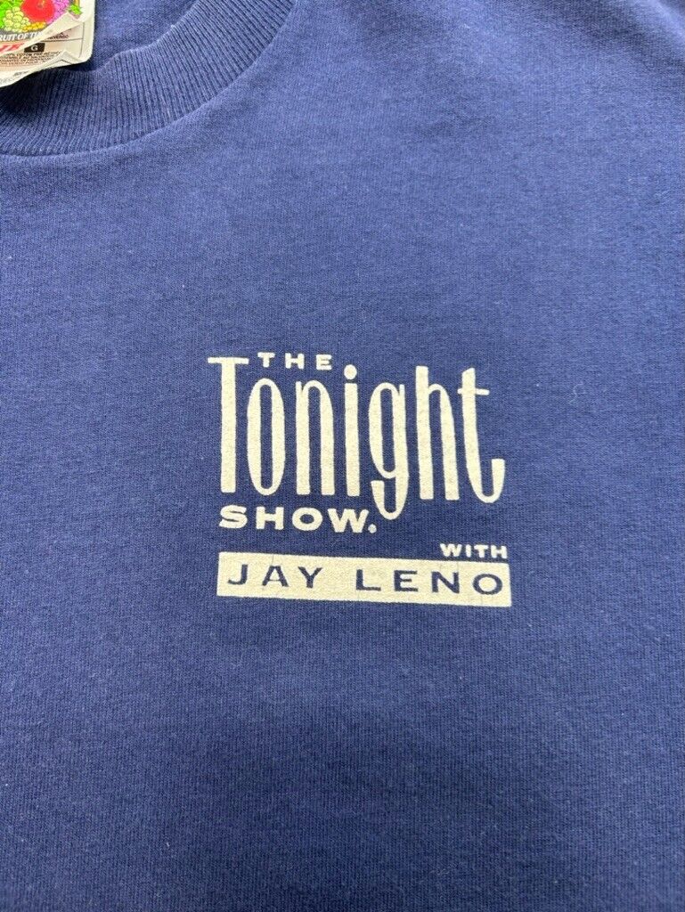 Vintage 90s The Tonight Show With Jay Leno TV Show Promo T-Shirt Size Large Blue