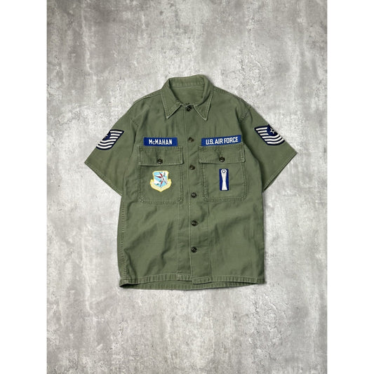 Vintage 1960s US Air Force OG 107 Short Sleeve Button Up Shirt Size Medium
