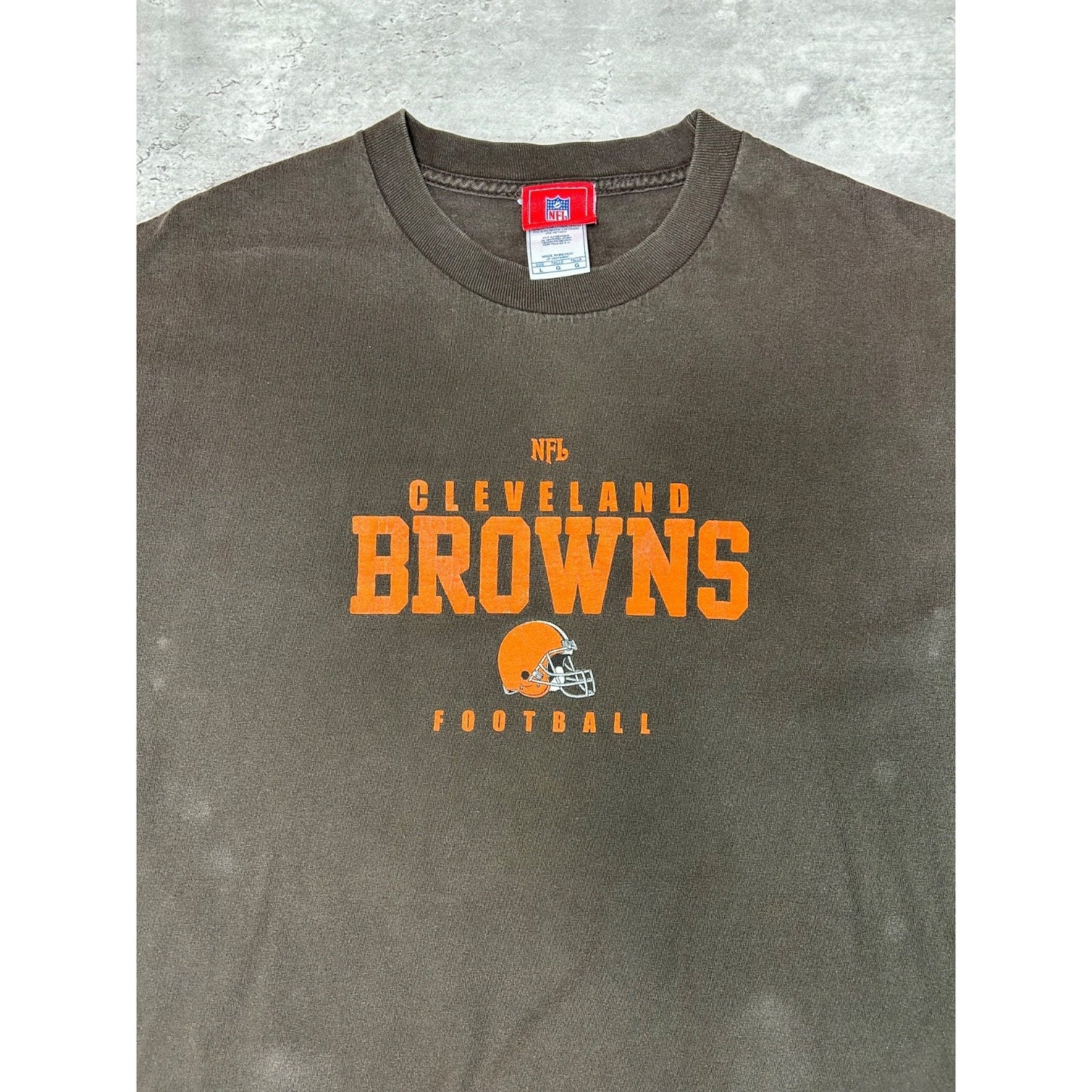 Vintage Cleveland Browns NFL Graphic Spellout Football T-Shirt Size Large