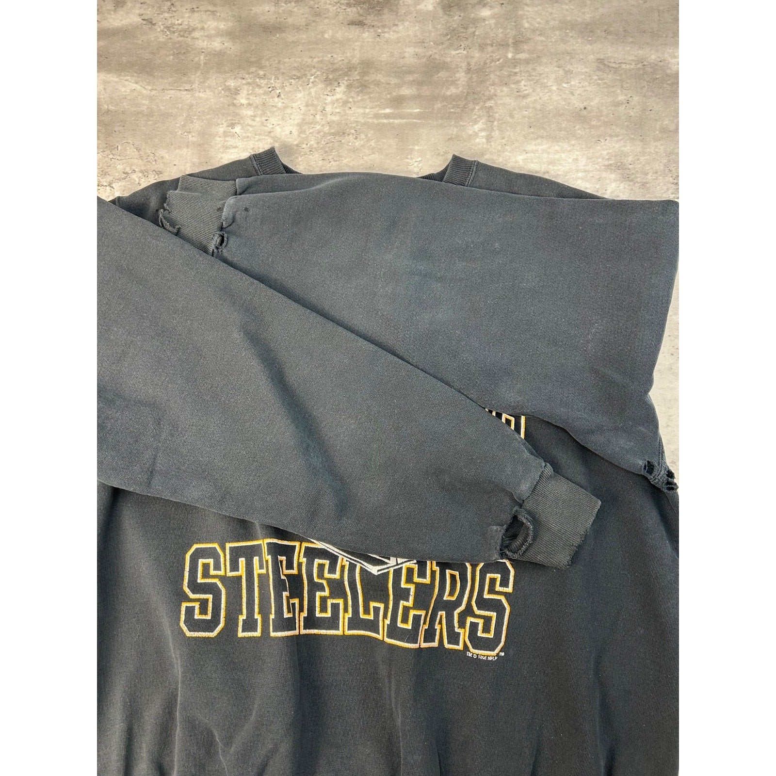 Vintage 1994 Pittsburgh Steelers NFL Graphic Spellout Logo Sweatshirt Size XL