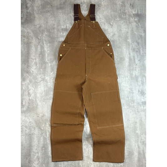 Vintage 1970s Carhartt Canvas Workwear Multi Pocket Overalls Size 37 Brown