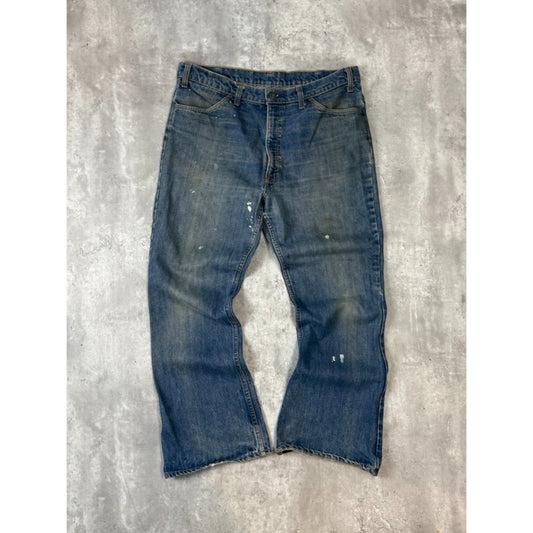 Vintage 90s Levis Orange Tab Dark Wash Distressed Denim Pants Size 37