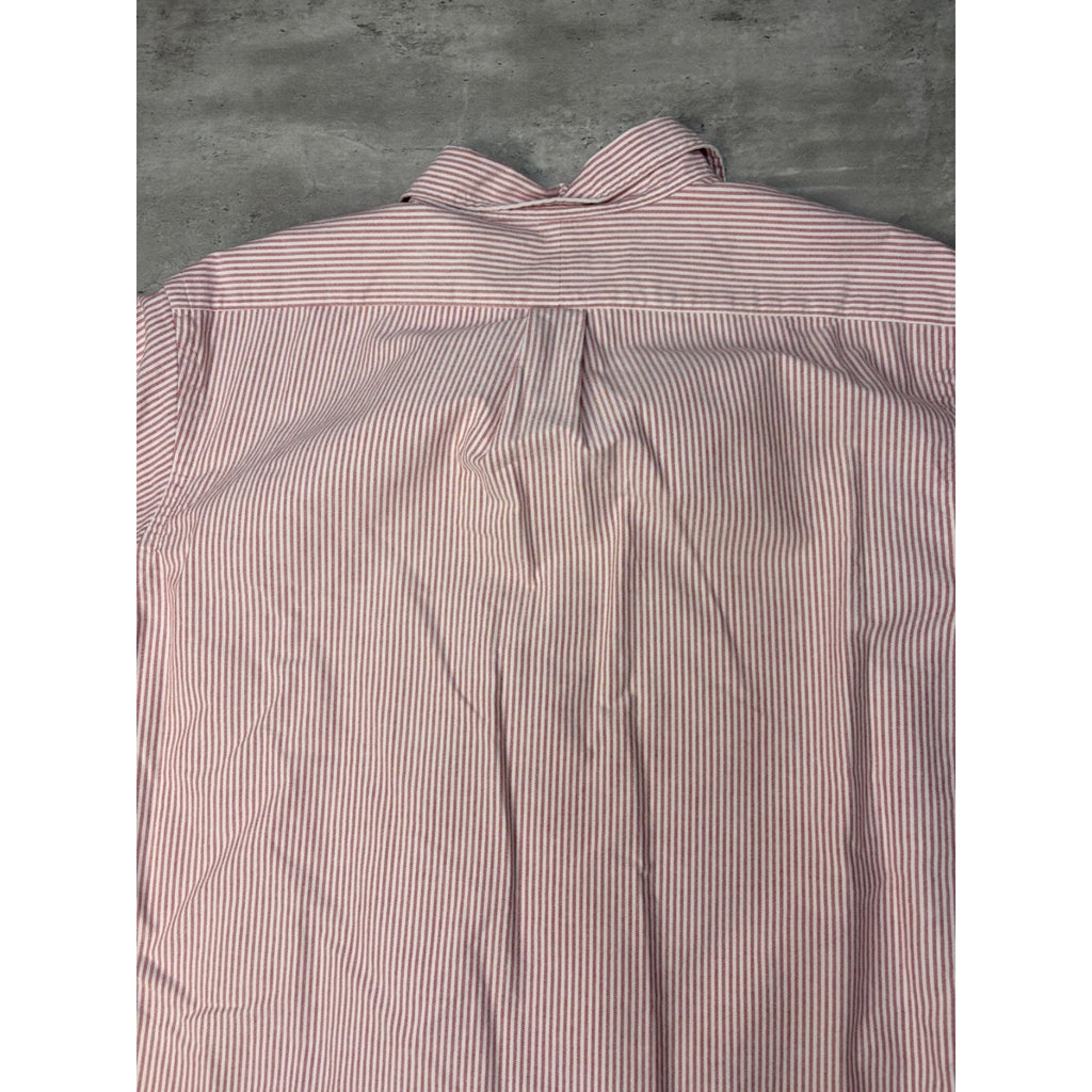 Vintage Polo Ralph Lauren Embroidered Pony Striped Cropped Button Up Shirt Sz XL