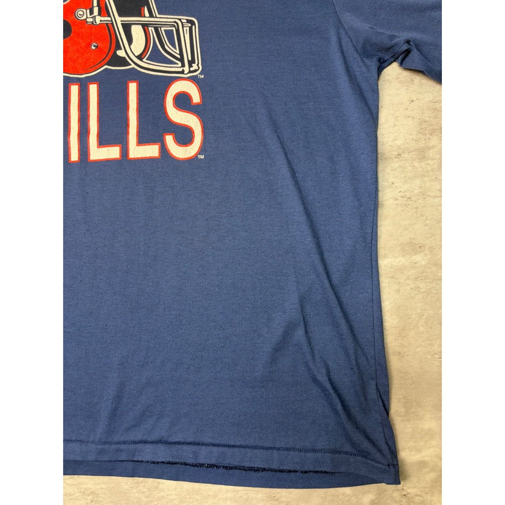 Vintage 90s Buffalo Bills NFL Helmet Graphic Spellout T-Shirt Size 3XL