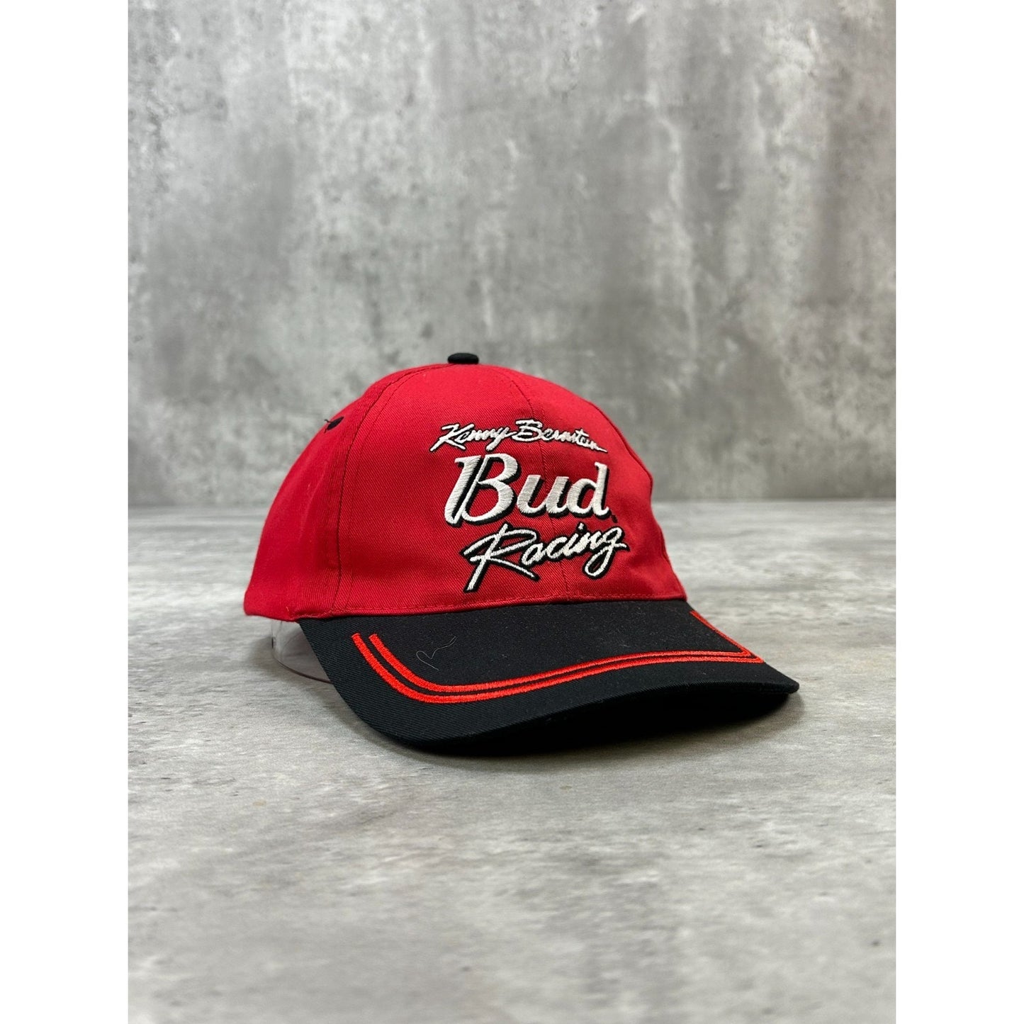 Vintage Budweiser Racing Embroidered Spellout Nascar Strapback Hat OSFA
