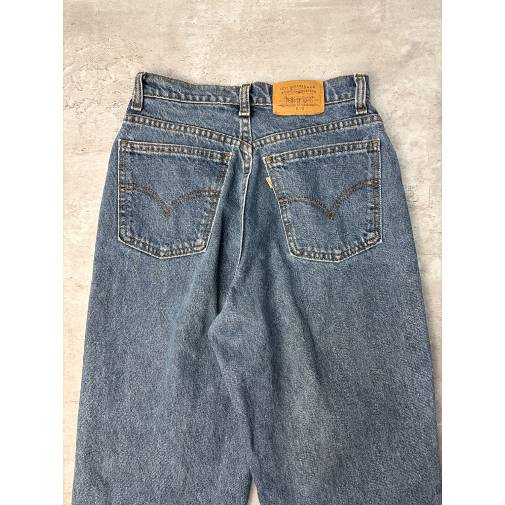 Vintage 90s Levis 816 White Tab Dark Wash Faded Denim Pants Size 27