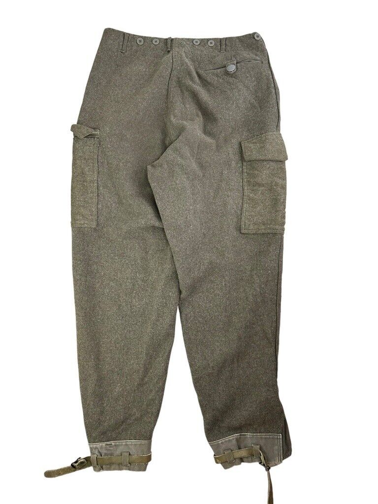 Vintage 1971 WWII Swedish Military Issue C150 Wool Cargo Pants Size 31