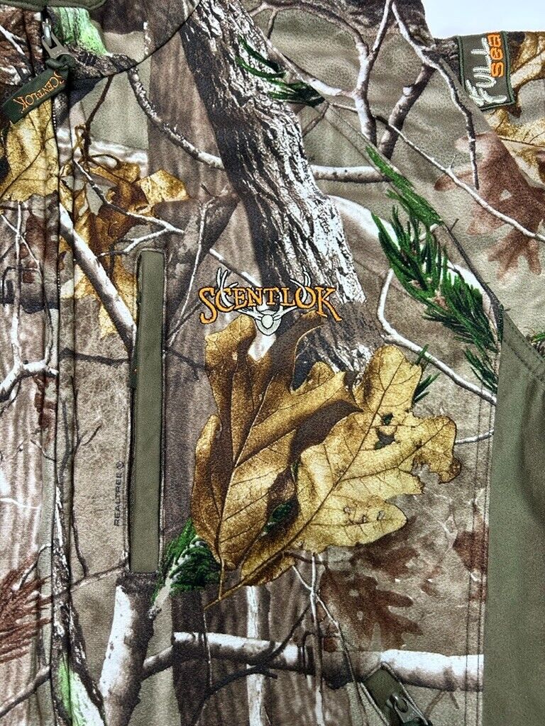 Scentlok Realtree Camo Embroidered Multipocket Fleece Hunting Jacket Size XL