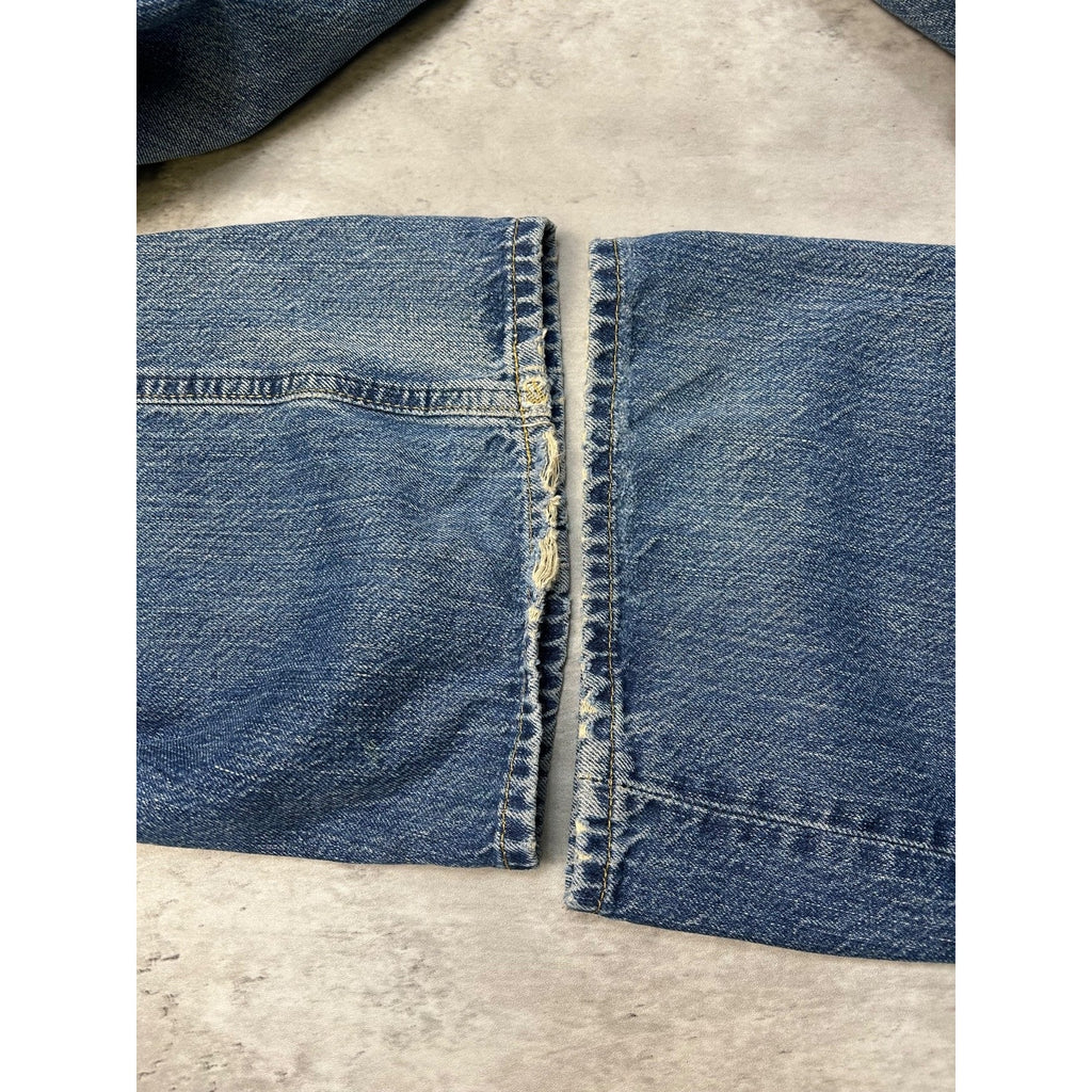 Vintage 2000s Polo Ralph Lauren Distressed Dark Wash Denim Pants Size 34
