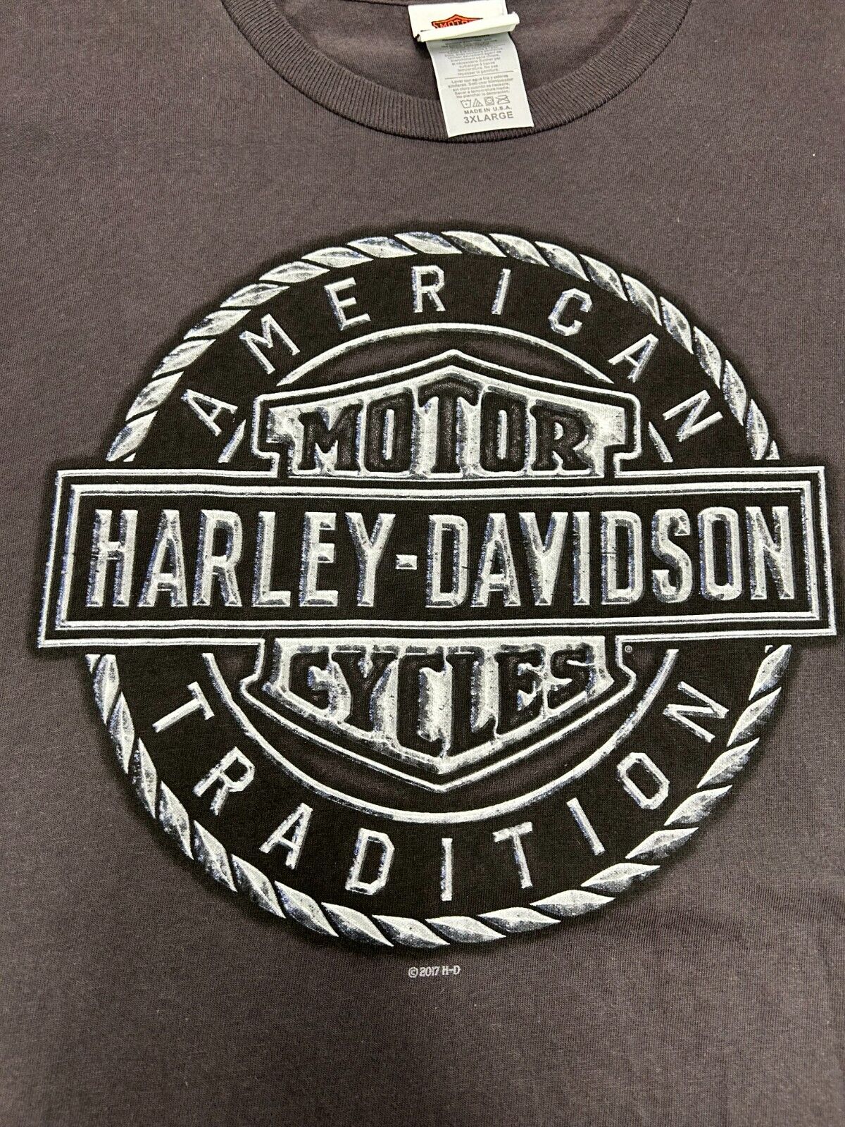 Harley Davidson Motorcycles Graphic Logo Spell Out T-Shirt Size 3XL Gray