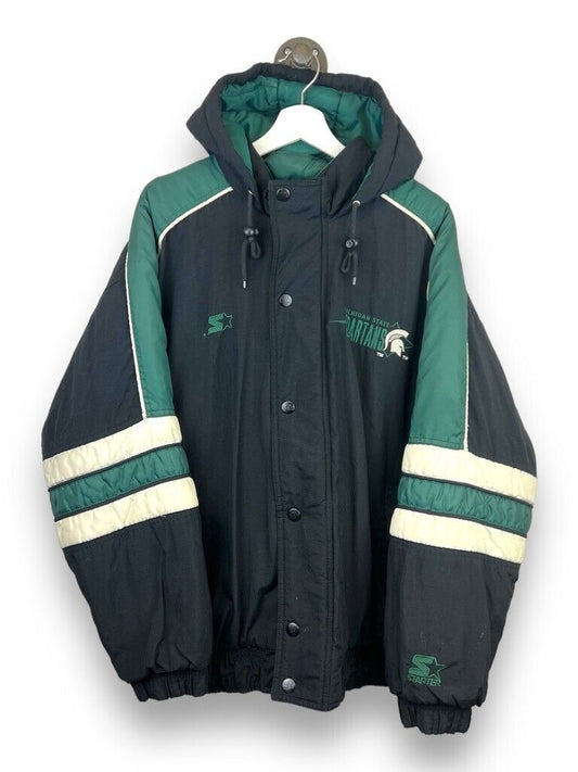 Vintage 90s Michigan State Spartans NCAA Starter Insulated Jacket Size Medium