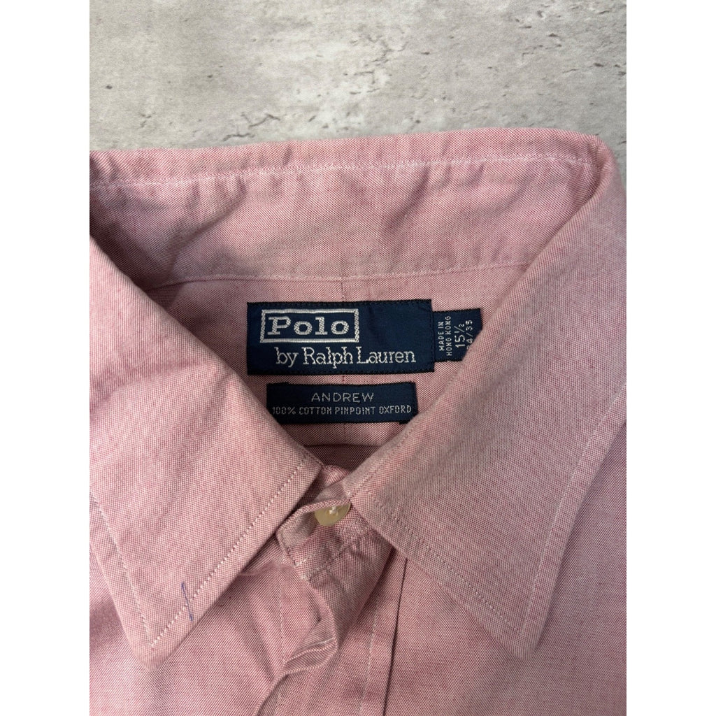 Vintage Polo Ralph Lauren Embroidered Pony Cropped Button Up Shirt Size Large