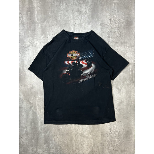 Vintage Harley Davidson Motorcycles Road To Freedom Graphic T-Shirt Size Large