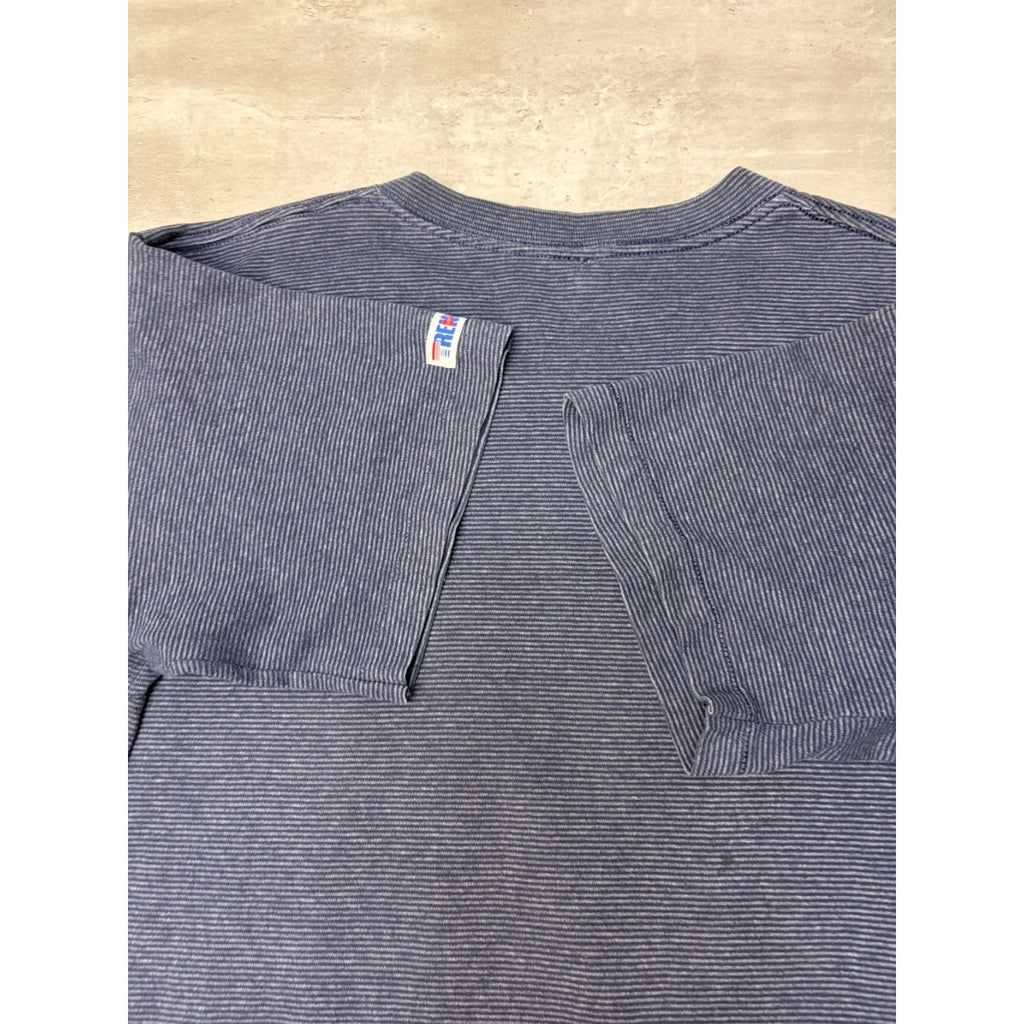 Vintage 1993 Dallas Cowboys NFL Big Graphic Spellout Striped T-Shirt Size Large