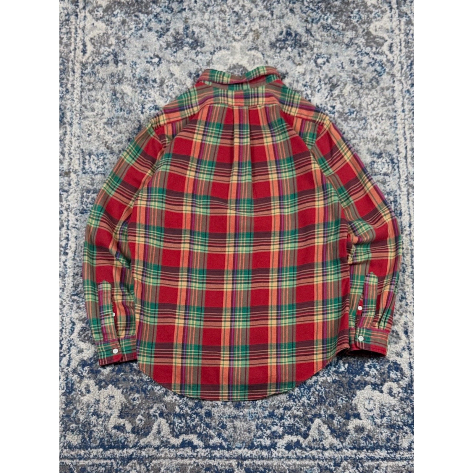 Vintage Polo Ralph Lauren Embroidered Pony Plaid Button Up Shirt Size Large