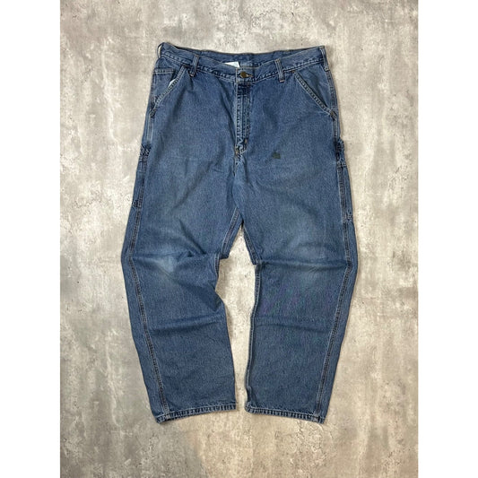 Vintage Carhartt Dark Wash Denim Workwear Carpenter Pants Size 38