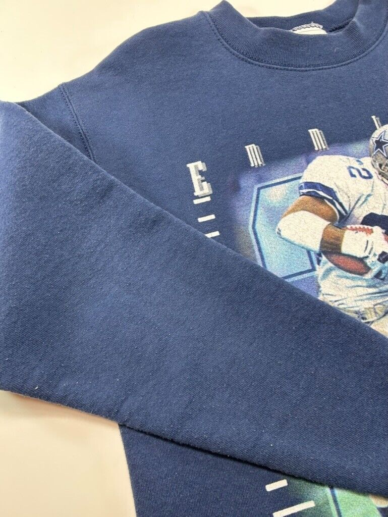 Vtg 1995 Emmitt Smith #22 Dallas Cowboys NFL Player Graphic Sweatshirt Sz Medium