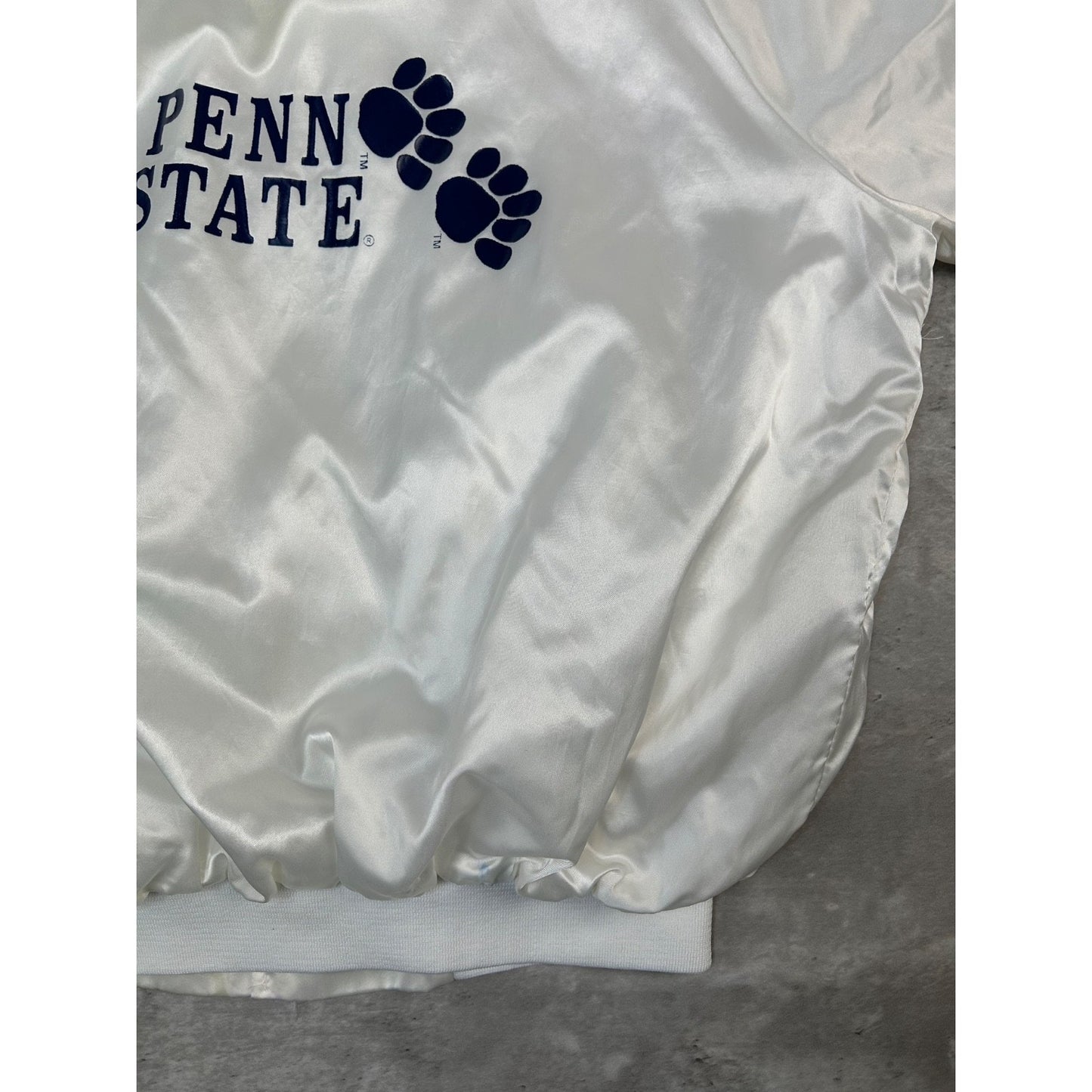 Vintage 80s/90s Penn State Nittany Lions NCAA Satin Bomber Jacket Size 2XL