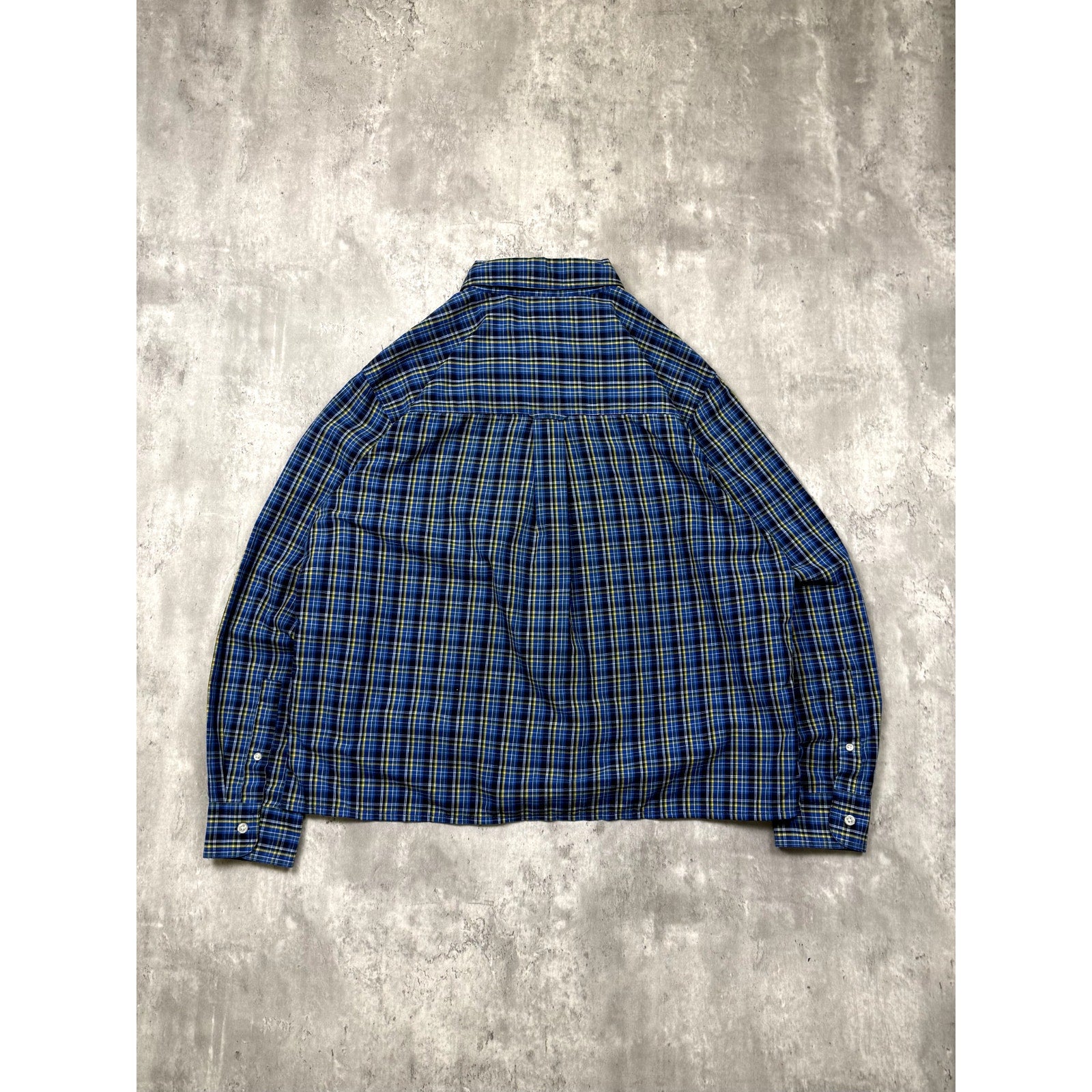 Vintage Chaps Embroidered Crest Plaid Cropped Button Up Shirt Size Large