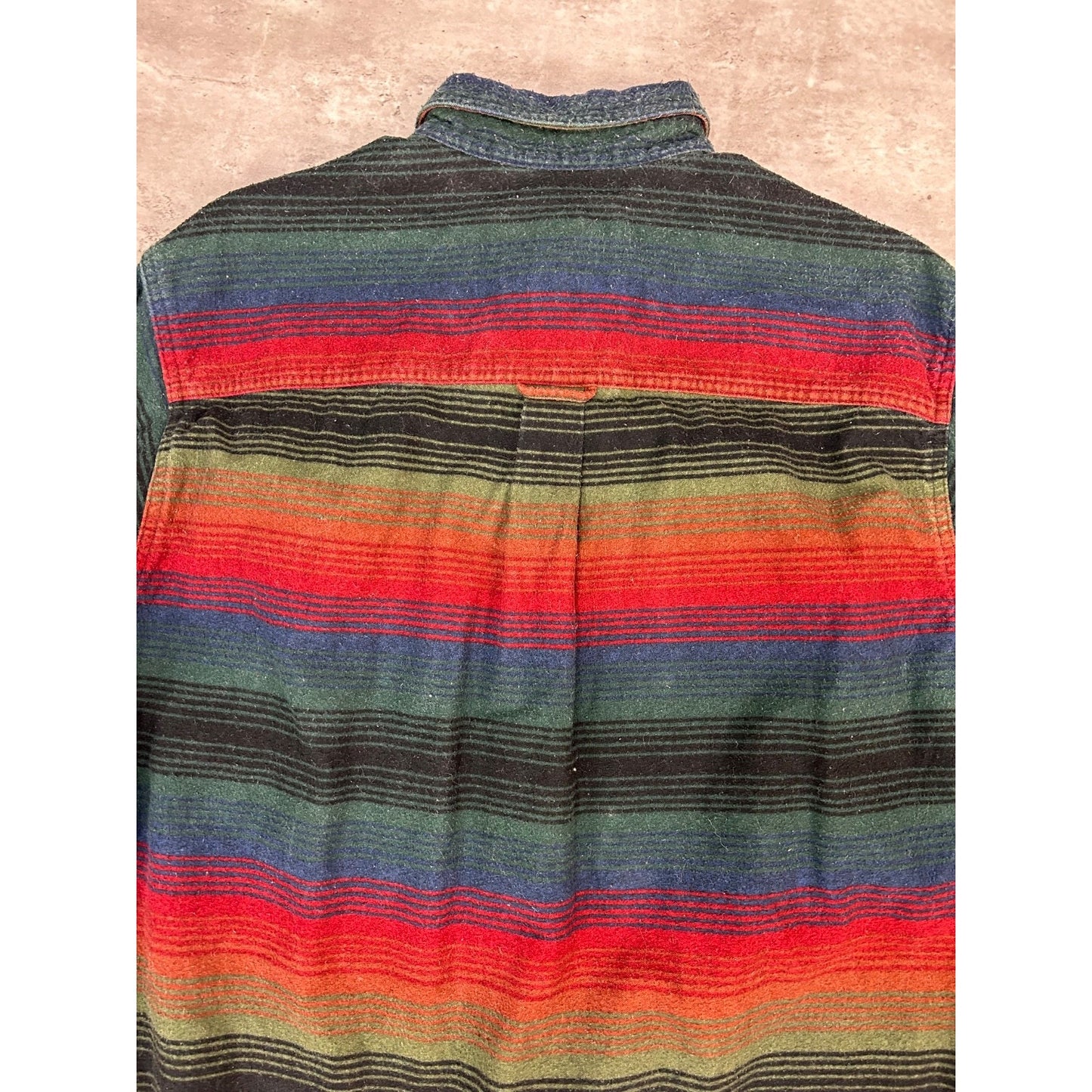 Vintage Woolrich Striped Flannel Long Sleeve Button Up Shirt Size Large