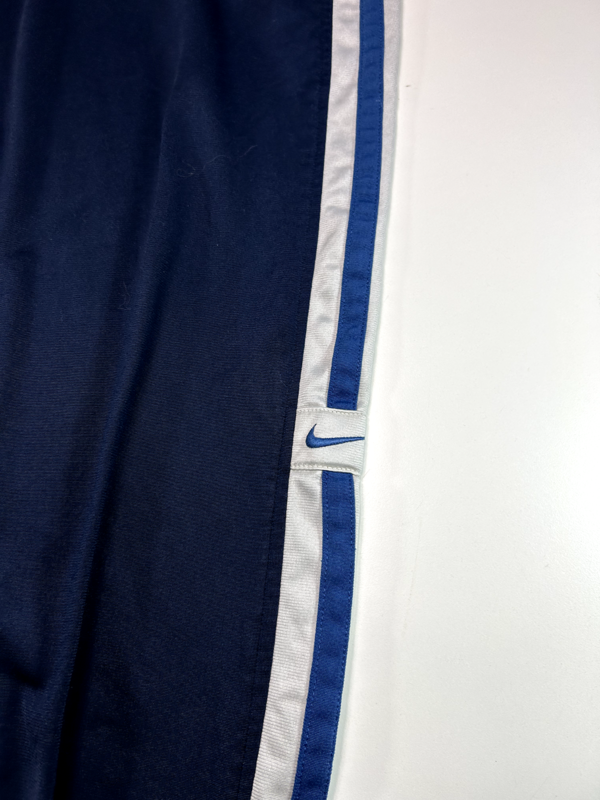 Vintage Y2K Nike Embroidered Mini Swoosh Track Pants Size Large Blue