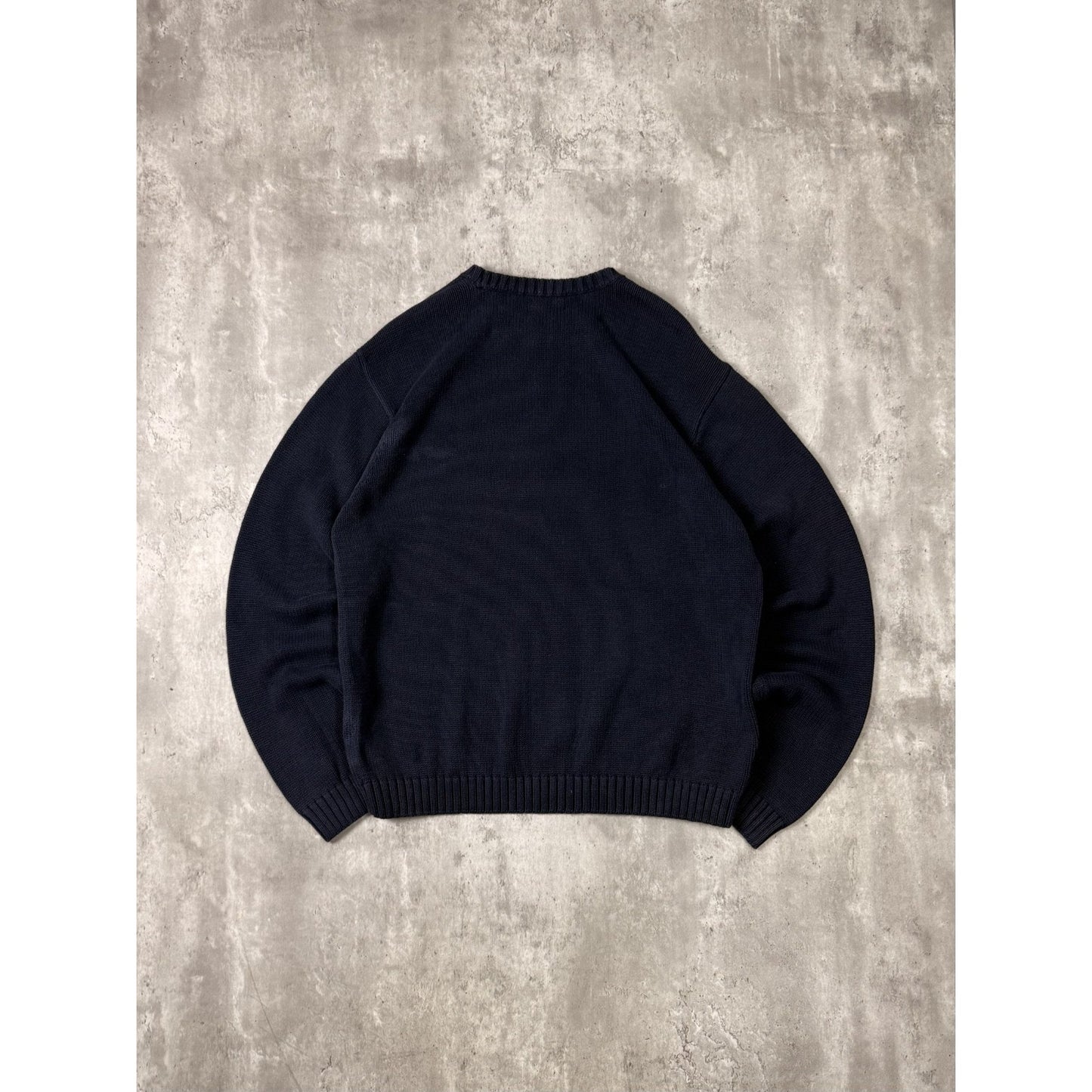 Vintage Chaps Embroidered Crest Pullover Ribbed Knit Sweater Size Large