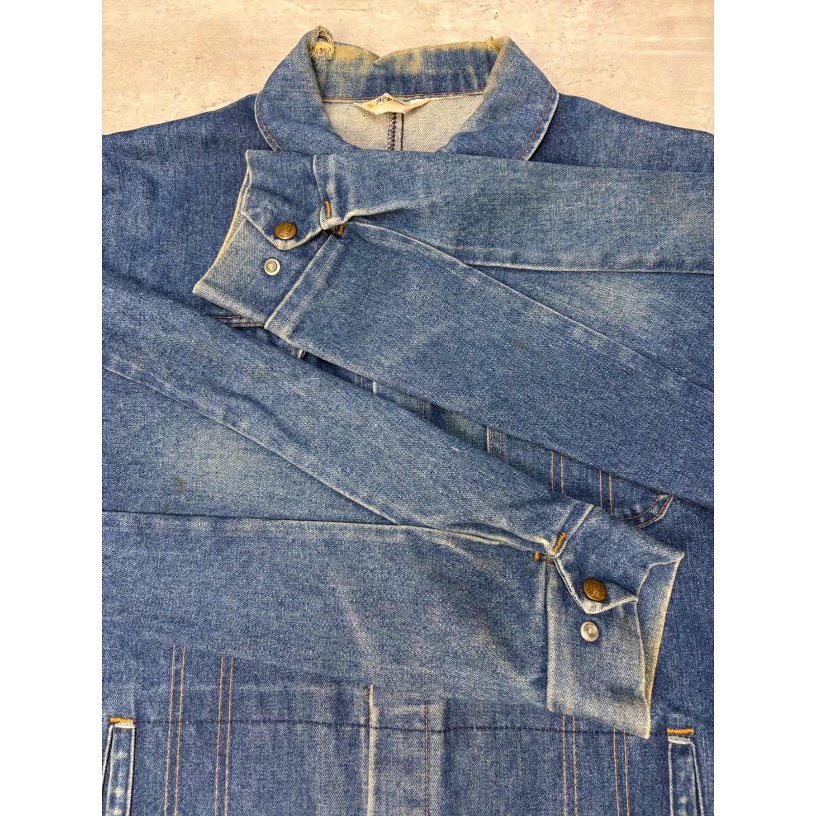 Vintage 1970s Key Imperial Dark Wash Denim Trucker Jacket Size