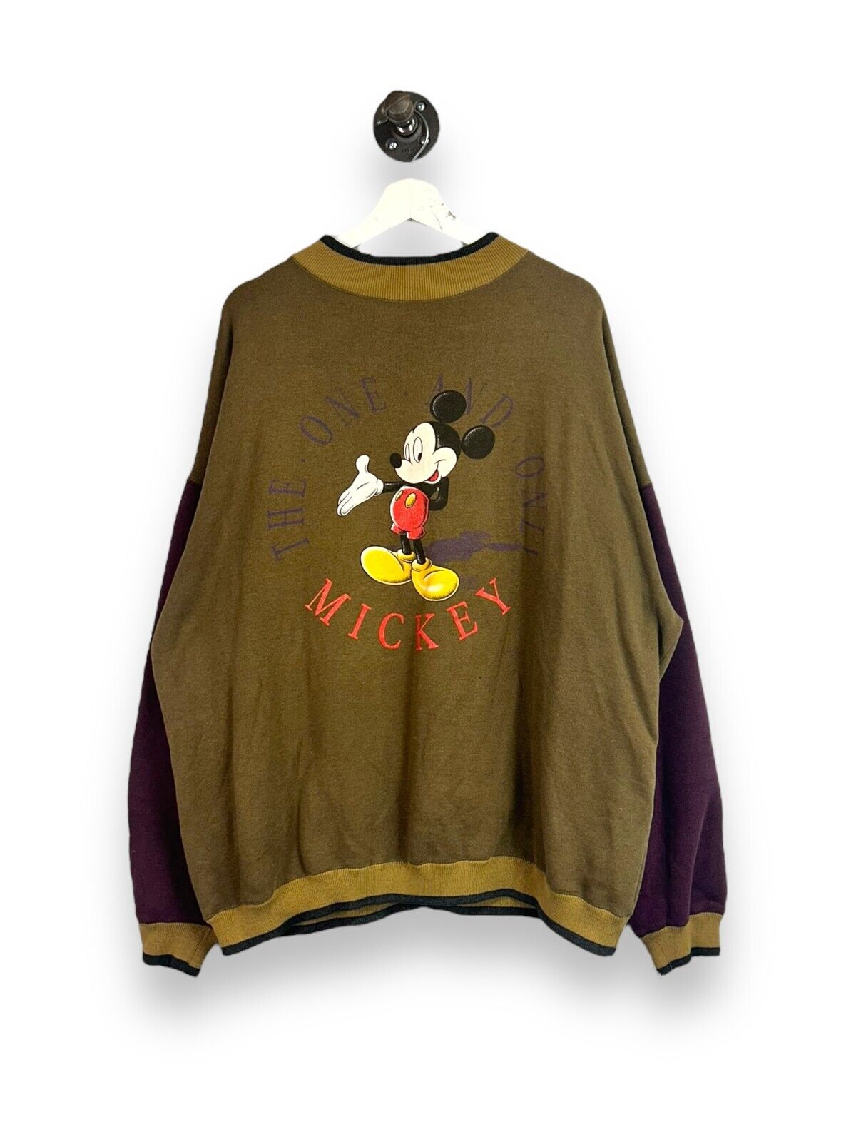 Vintage 90s Disney Mickey Mouse Cartoon Character Graphic Sweatshirt Size XL