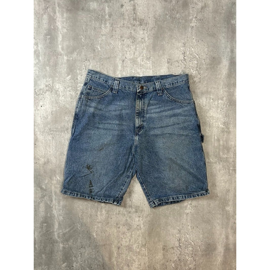 Vintage Wrangler Medium Wash Workwear Carpenter Denim Shorts Size 36