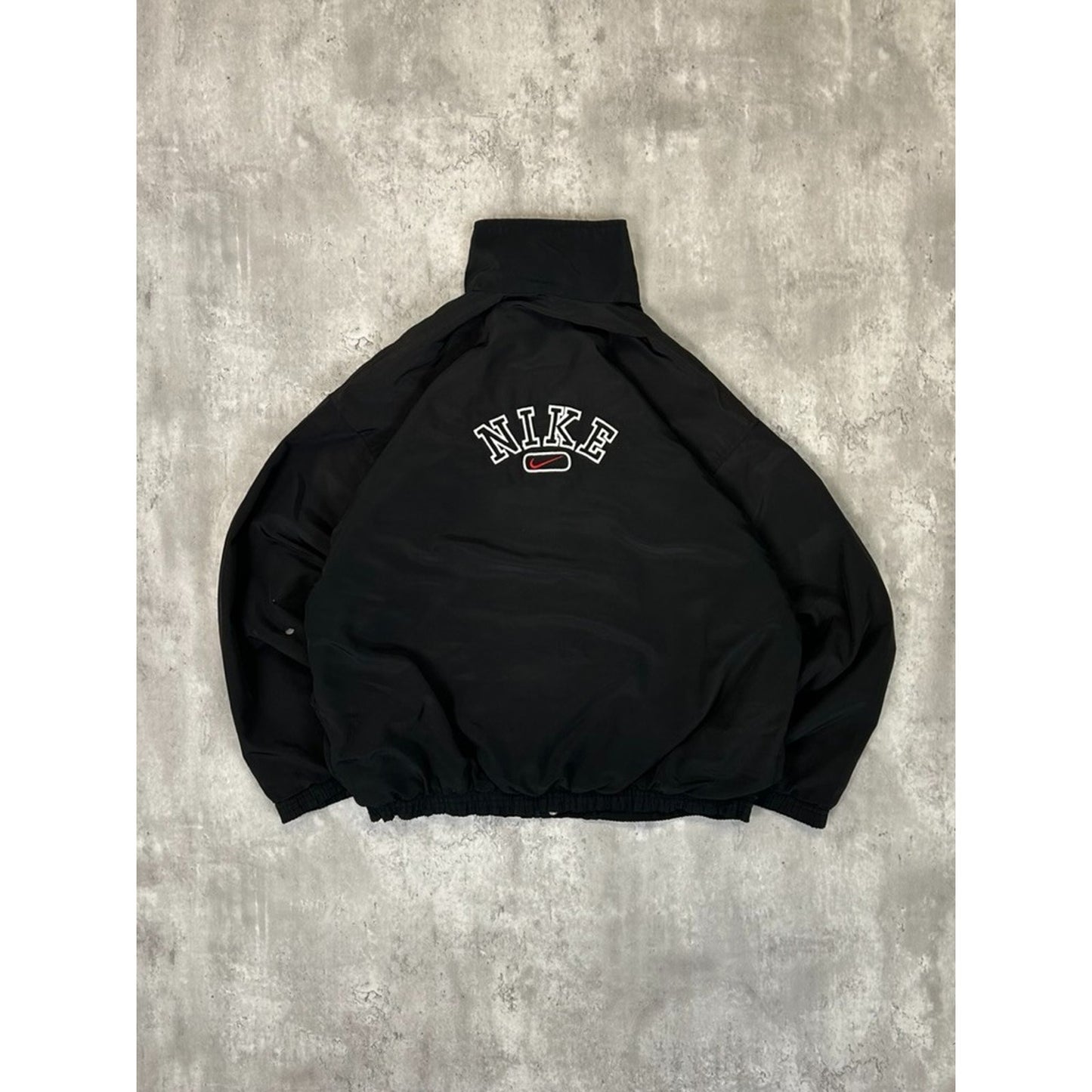 Vintage 90s Nike Embroidered Swoosh Two Tone Nylon Full Zip Jacket Size XL