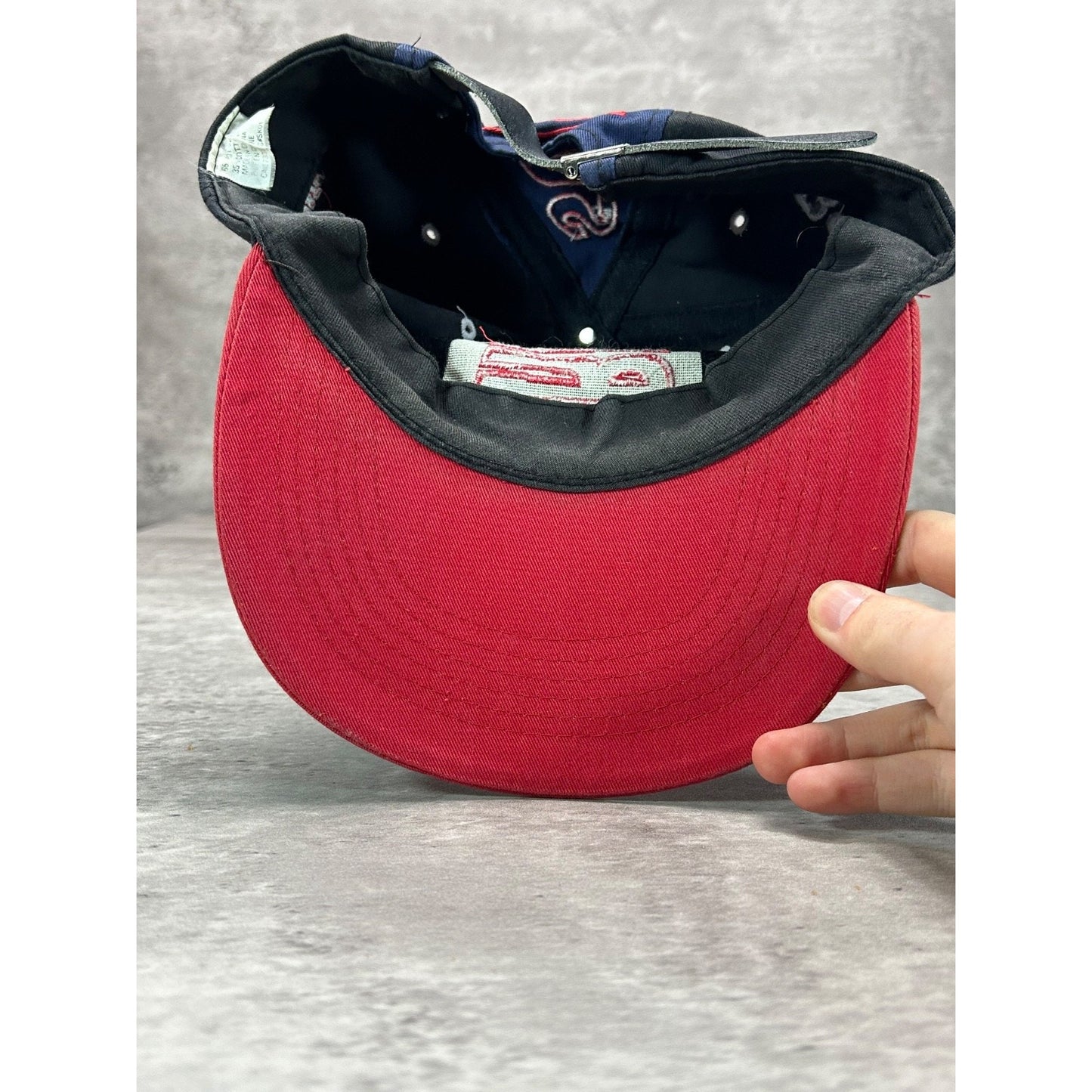 Vintage 90s Reebok Pre Season Embroidered Spellout Logo Strapback Hat OSFA